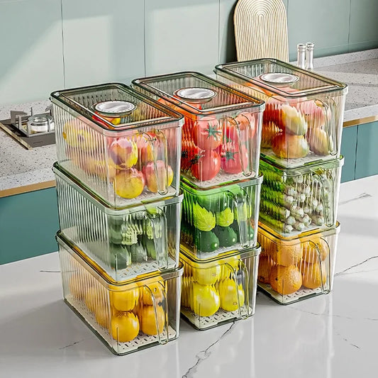 Kit com 9 Potes Organizador de Geladeira